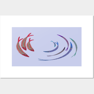 Fishes swimming in circles (1) Posters and Art